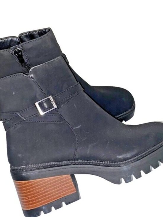 BAMBOO Shoes - Bamboo Affirm Lug Sole Bootie Women's Boot Black Size 10